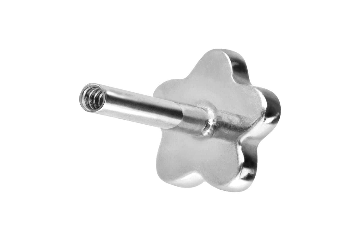 Titan Labret Piercing mit Innengewinde ohne Kugel BLUME